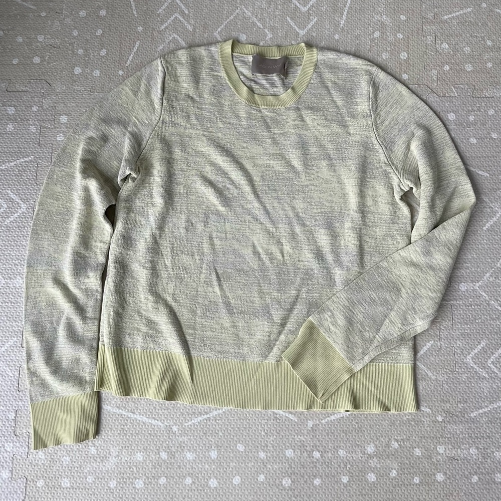 Jason Wu Lime Green and Grey Crewneck Top